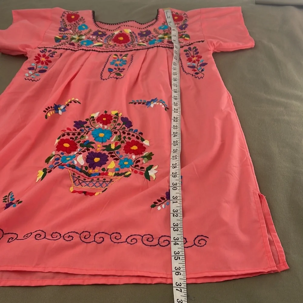 Multi color Hand embroidered  Womens DRESS  size MEDIUM - Picture 13 of 16